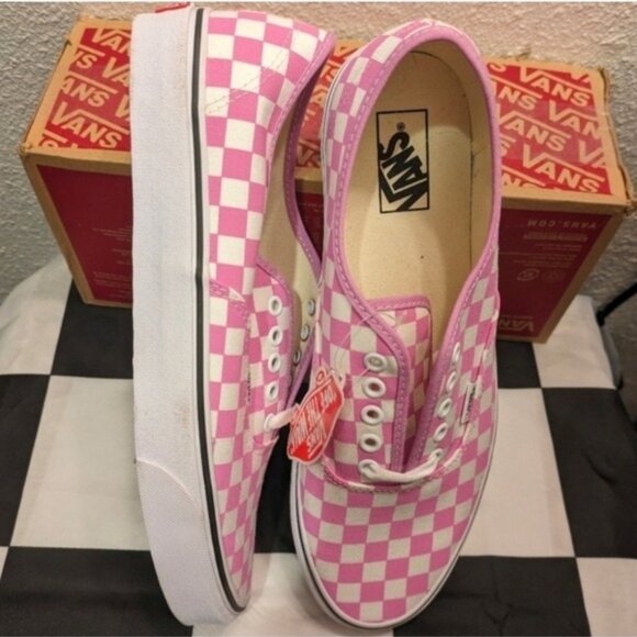 Vans Authentic Checkerboard Men Size 11.5 Orchid and White Pink 112025 - Picture 6 of 11